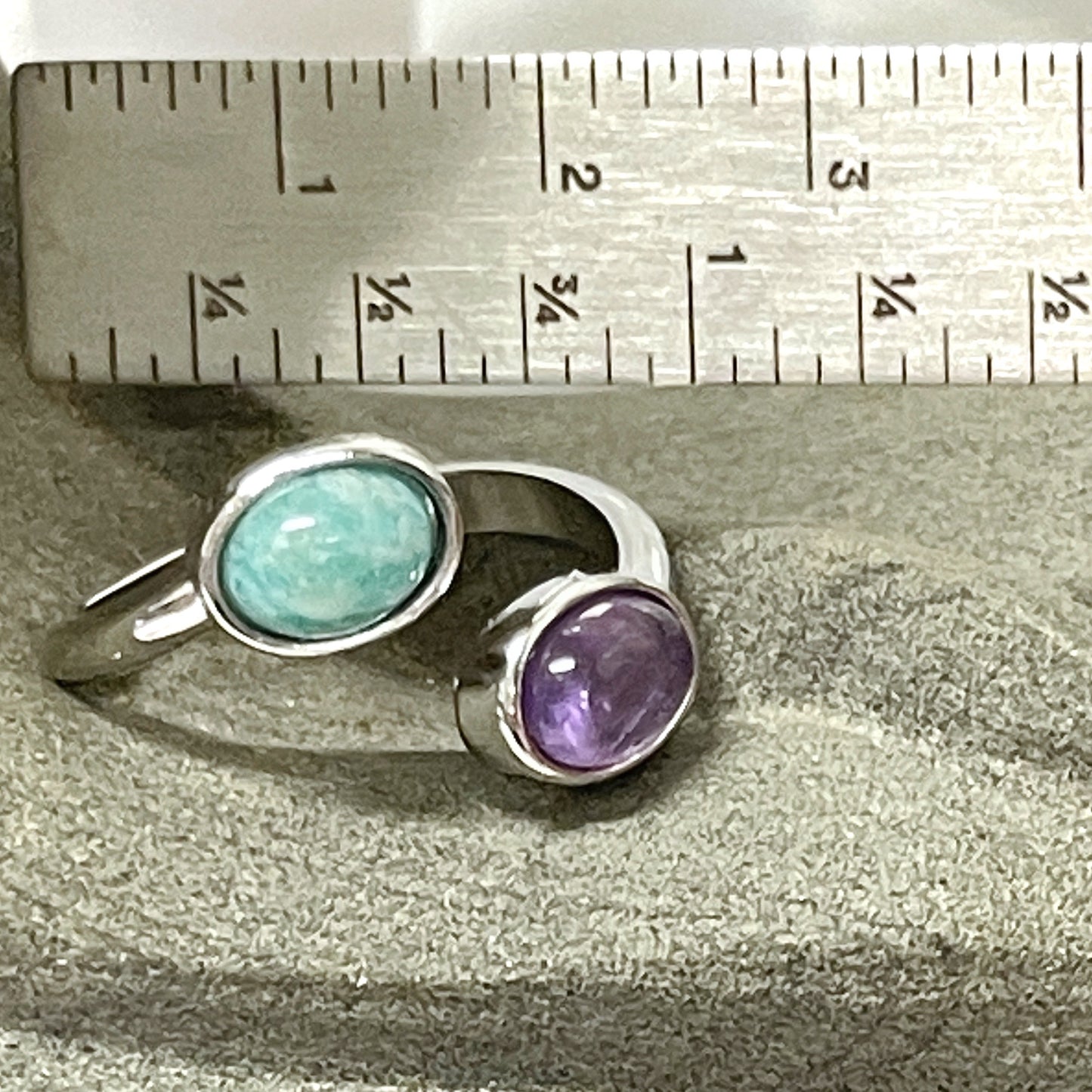Soothing Amethyst and Amazonite Ring