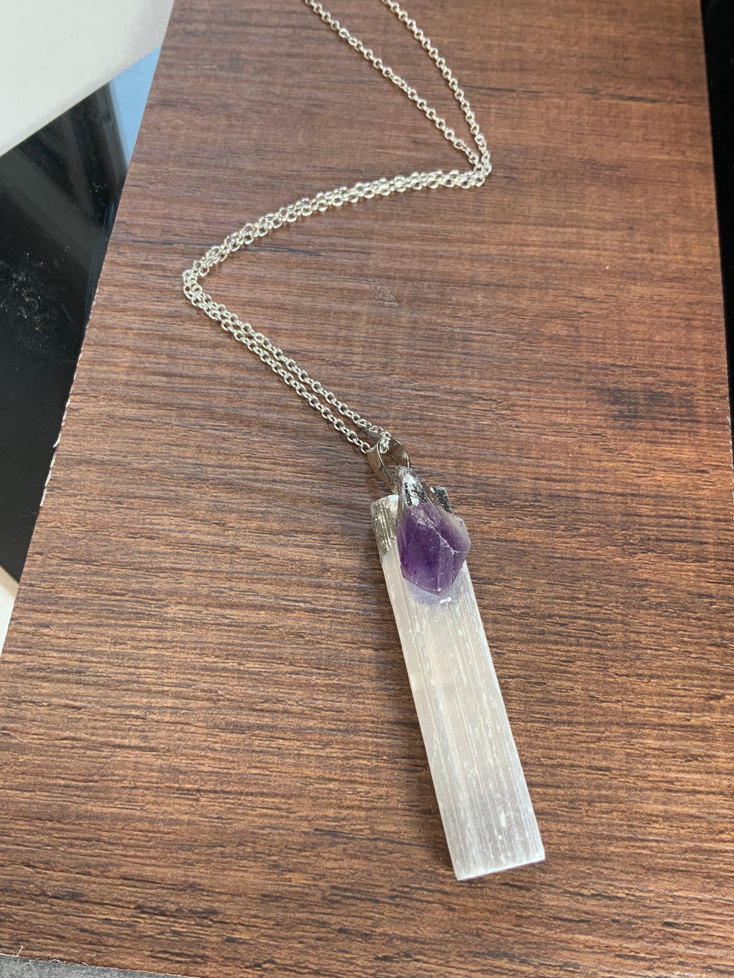 Amethyst Selenite Necklace