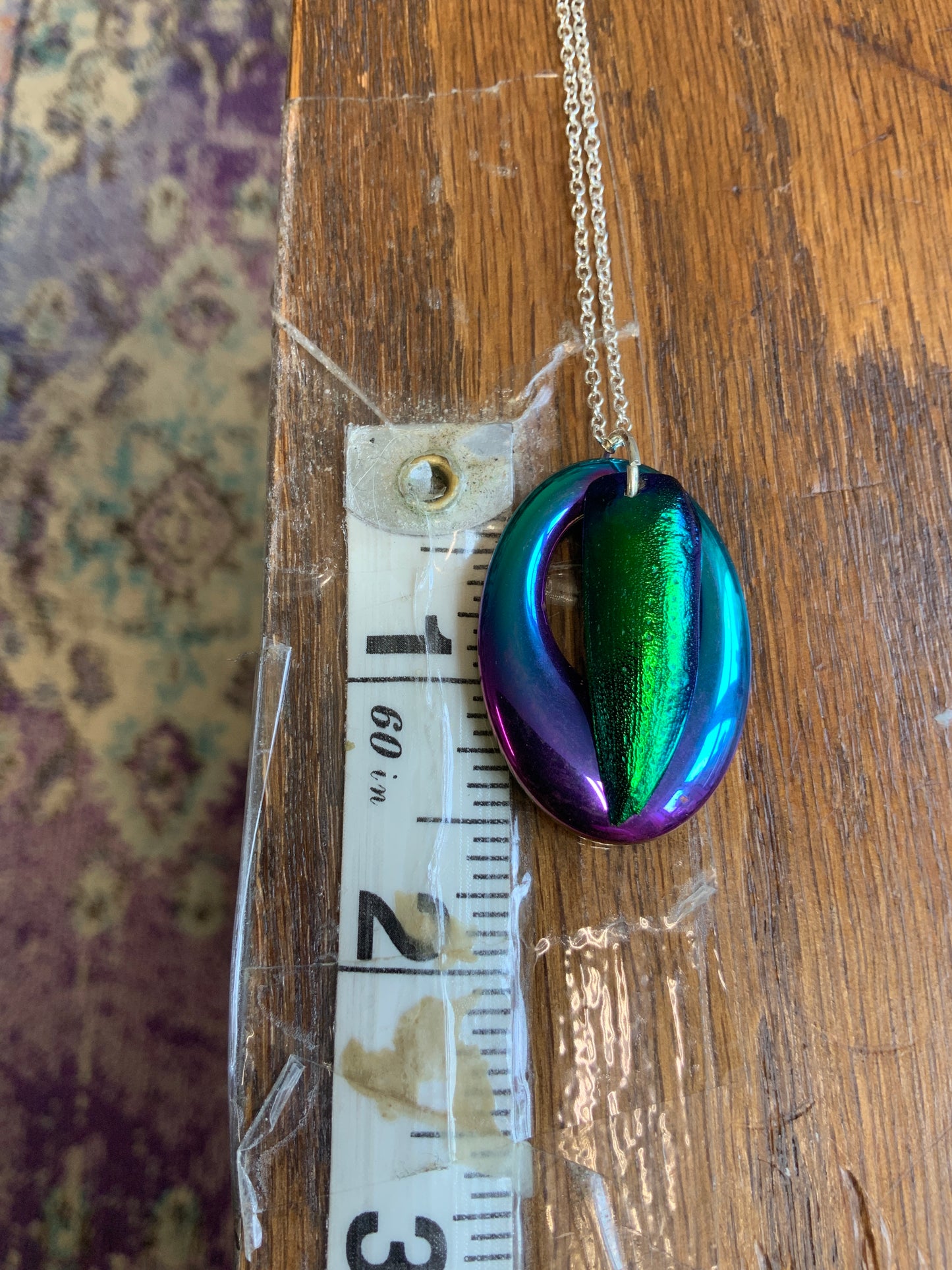 Rainbow Hematite Jewel Wing  Necklace