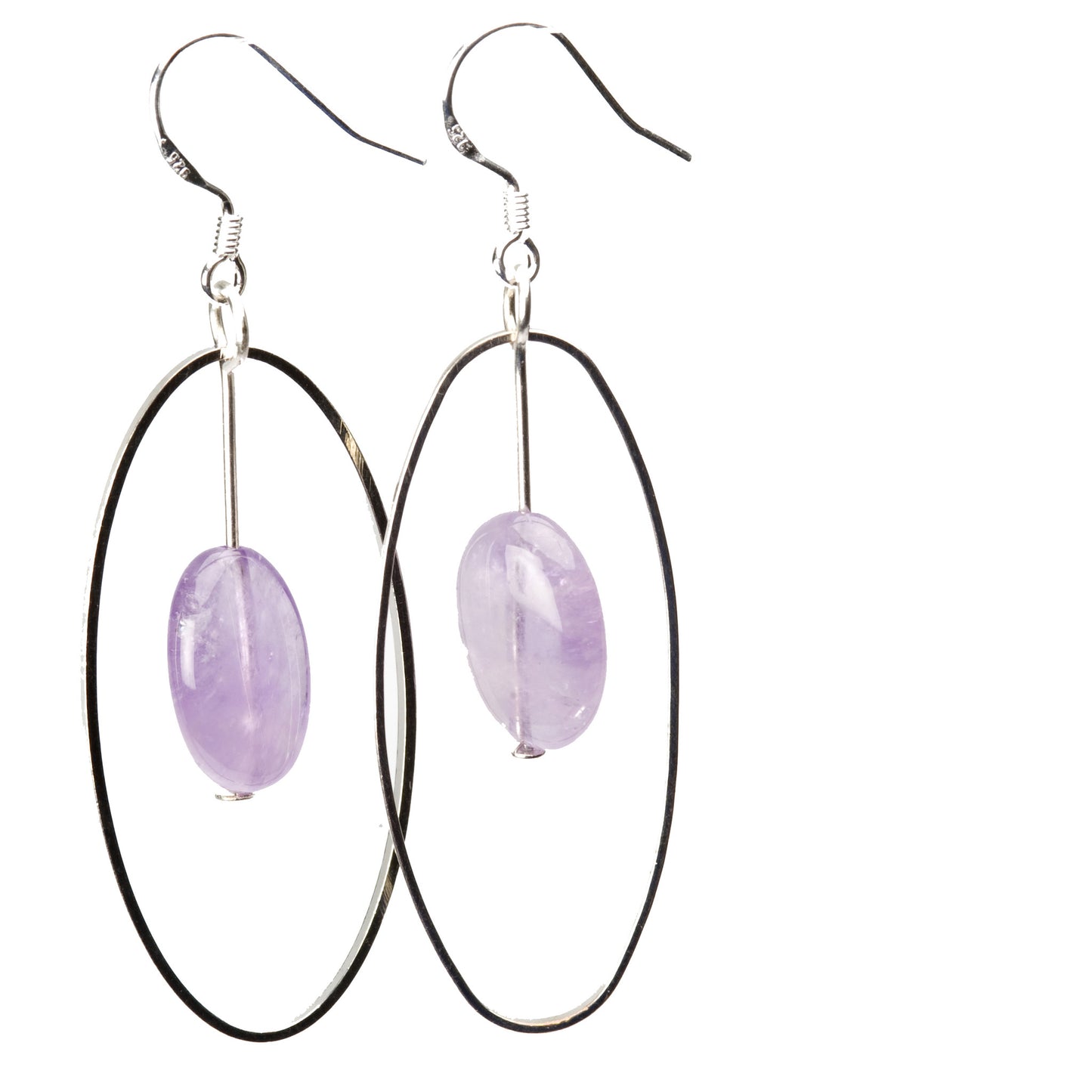Elemental Gemstone Earrings Amethyst Sterling Silver