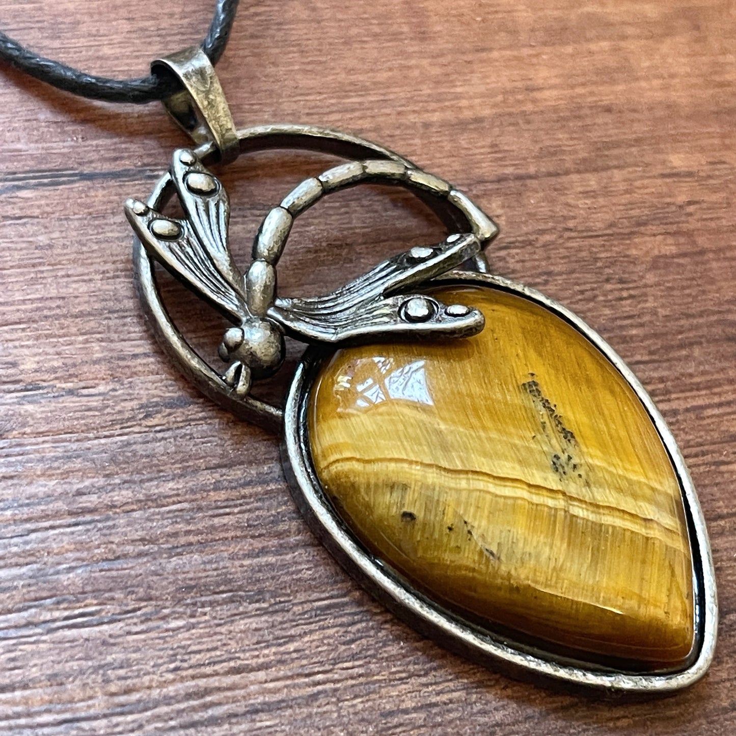Dragonfly Gemstone Pendant Necklace