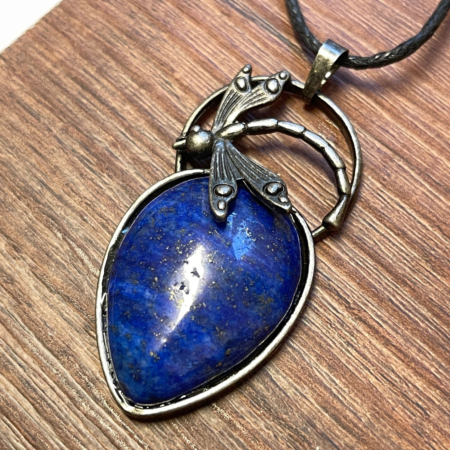 Dragonfly Gemstone Pendant Necklace