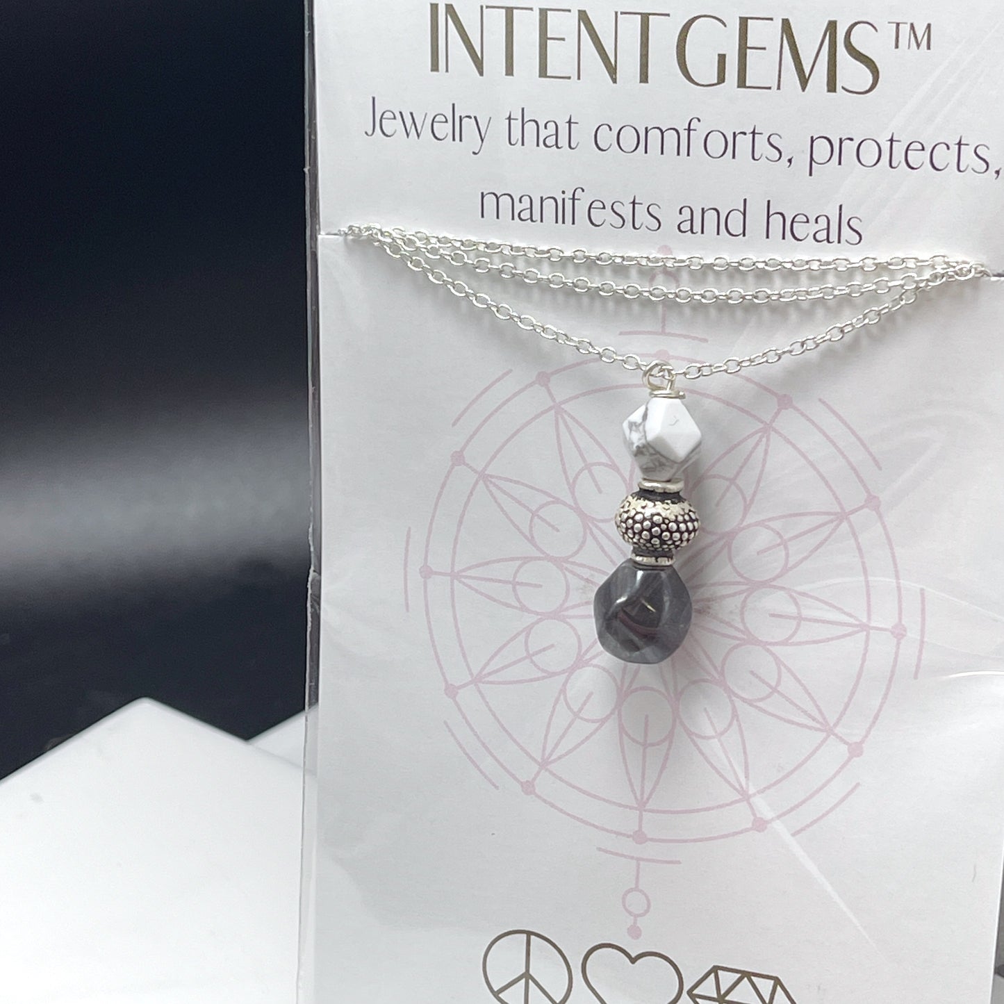Hematite and Howlite Necklace for Peace and Contentment