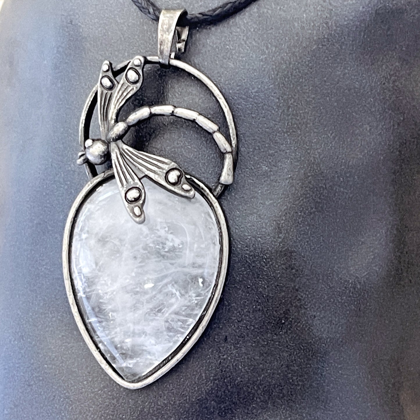 Dragonfly Gemstone Pendant Necklace