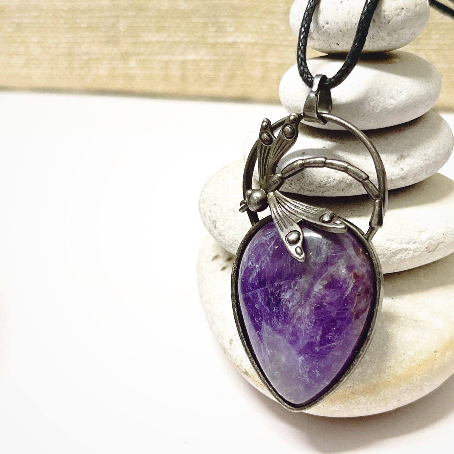 Dragonfly Gemstone Pendant Necklace