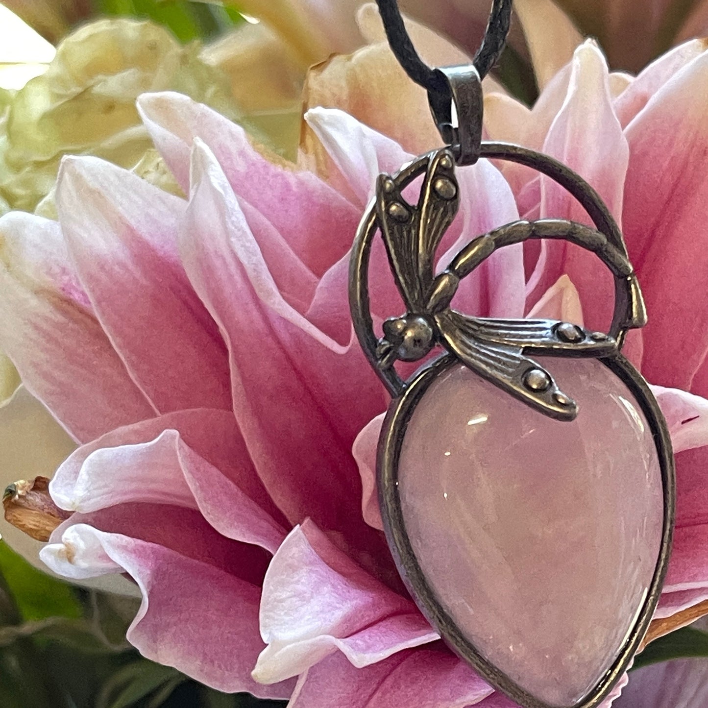 Dragonfly Gemstone Pendant Necklace