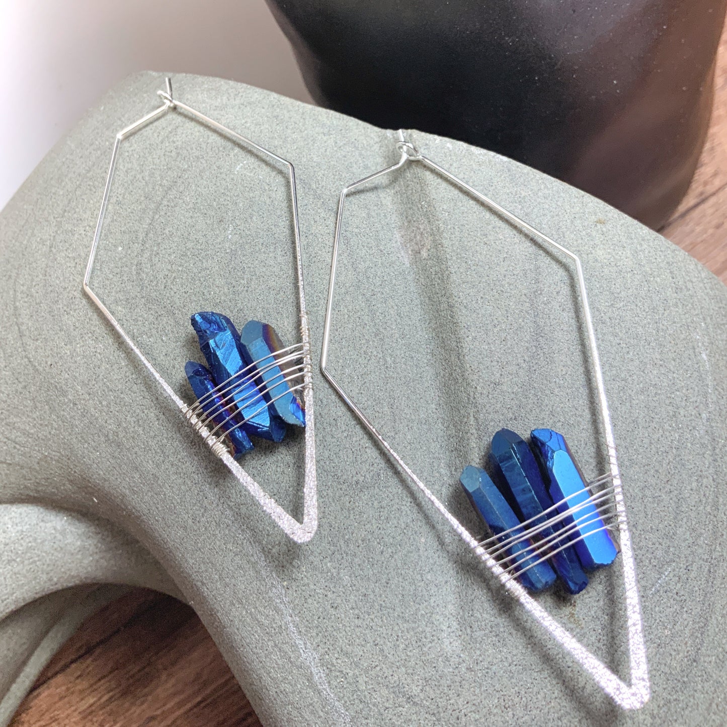 Ray of Light Titanium Crystal Earrings