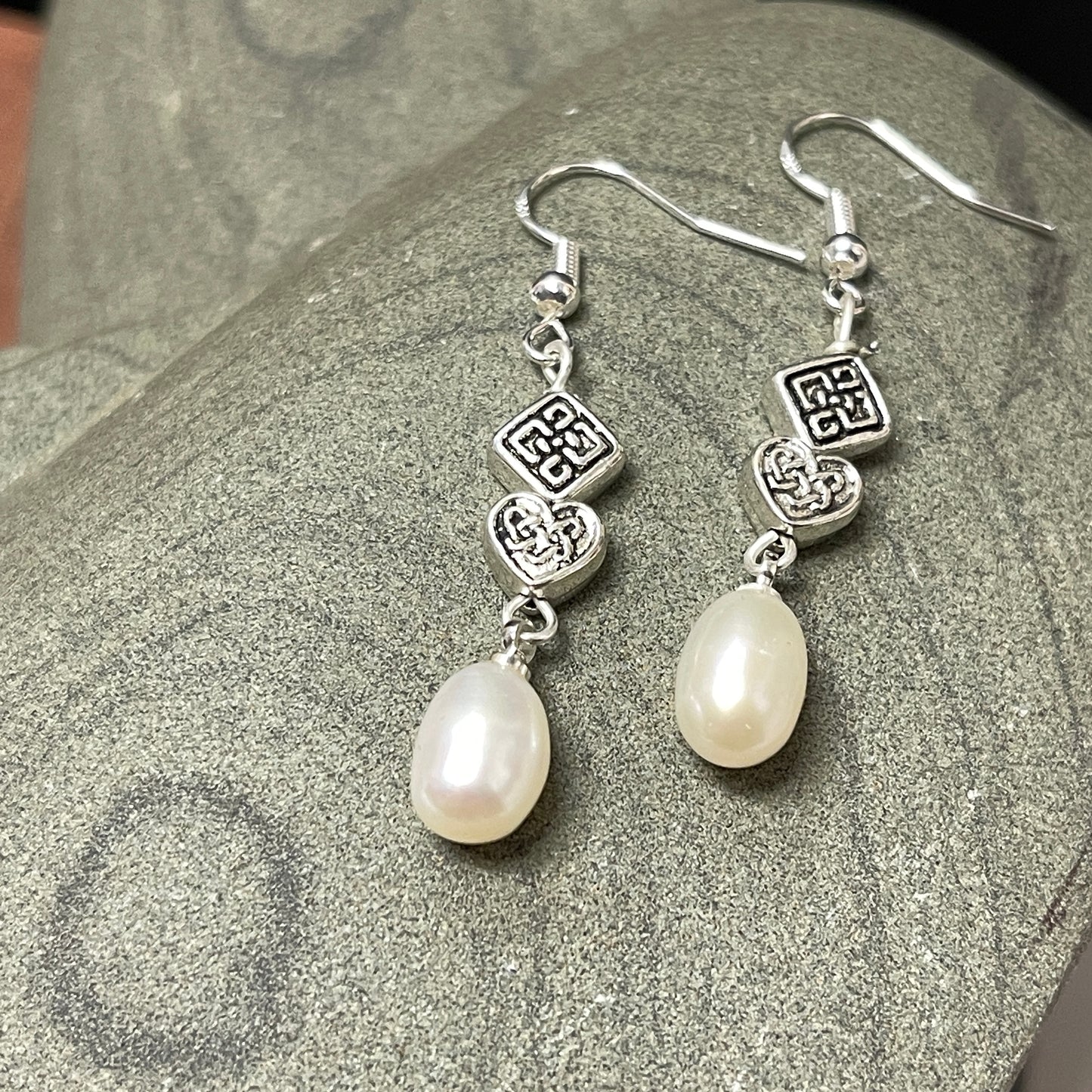 Celtic heart earrings