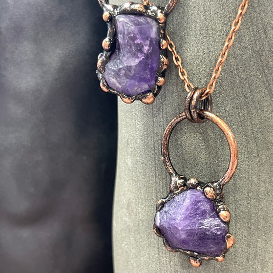Amethyst slab necklace