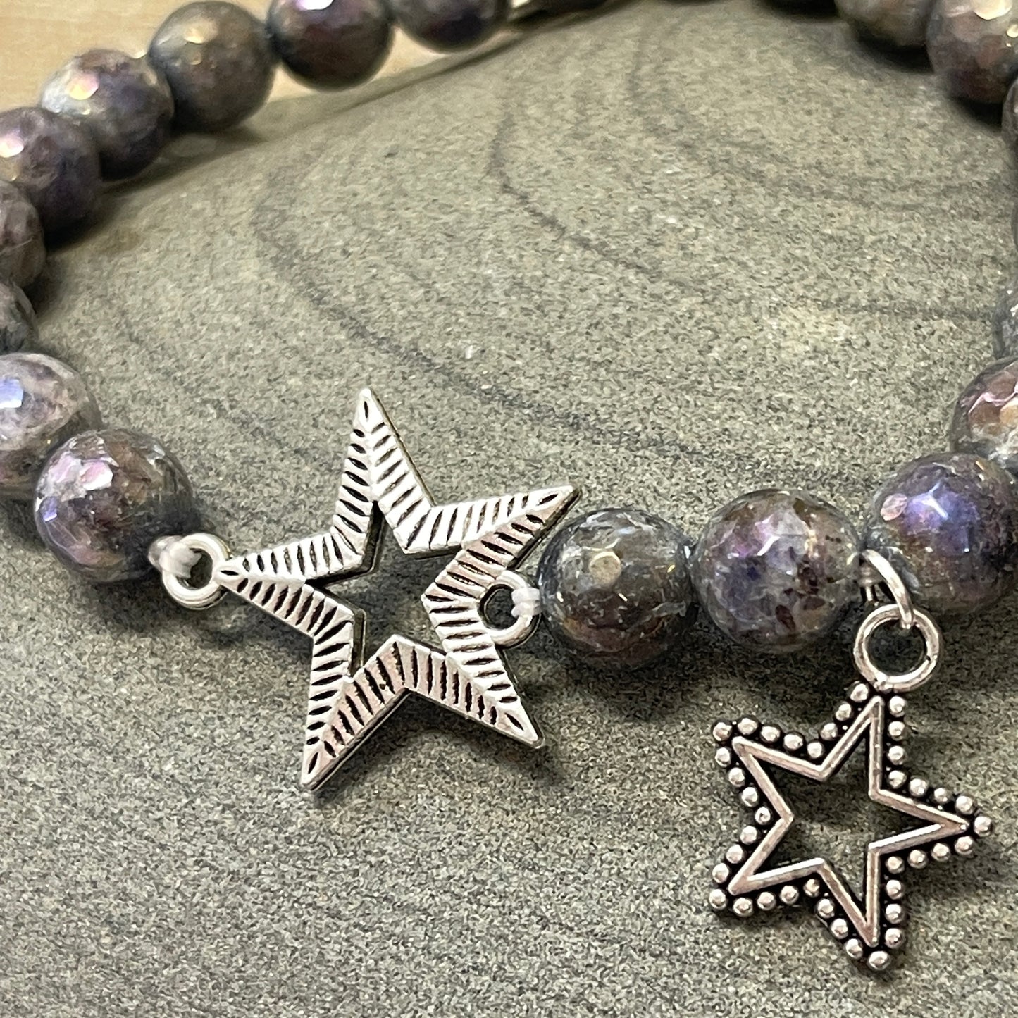 Faceted labradorite lucky star bracelet