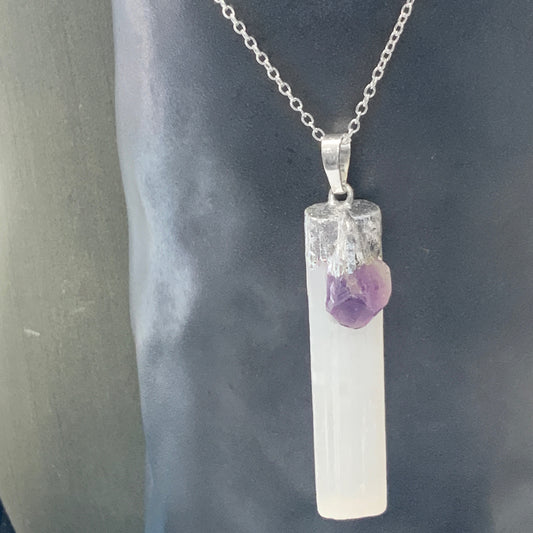 Amethyst Selenite Necklace