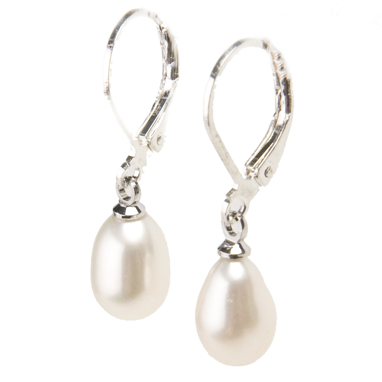 Misty Pearl Drop Earrings Bridal White