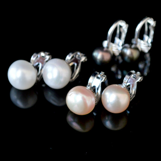 Clip 7mm Cultured Pearl Stud Earrings