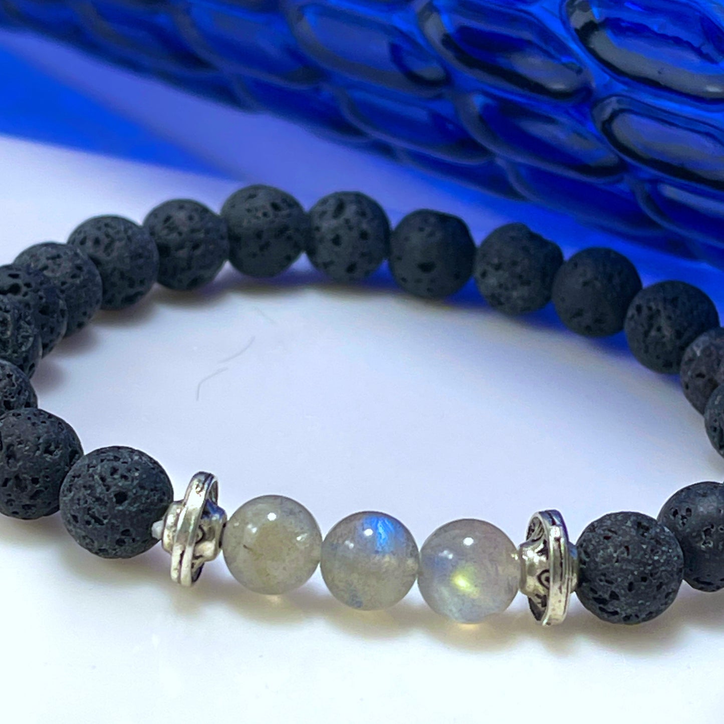 Seraphina Lava Stone Stacking Bracelets