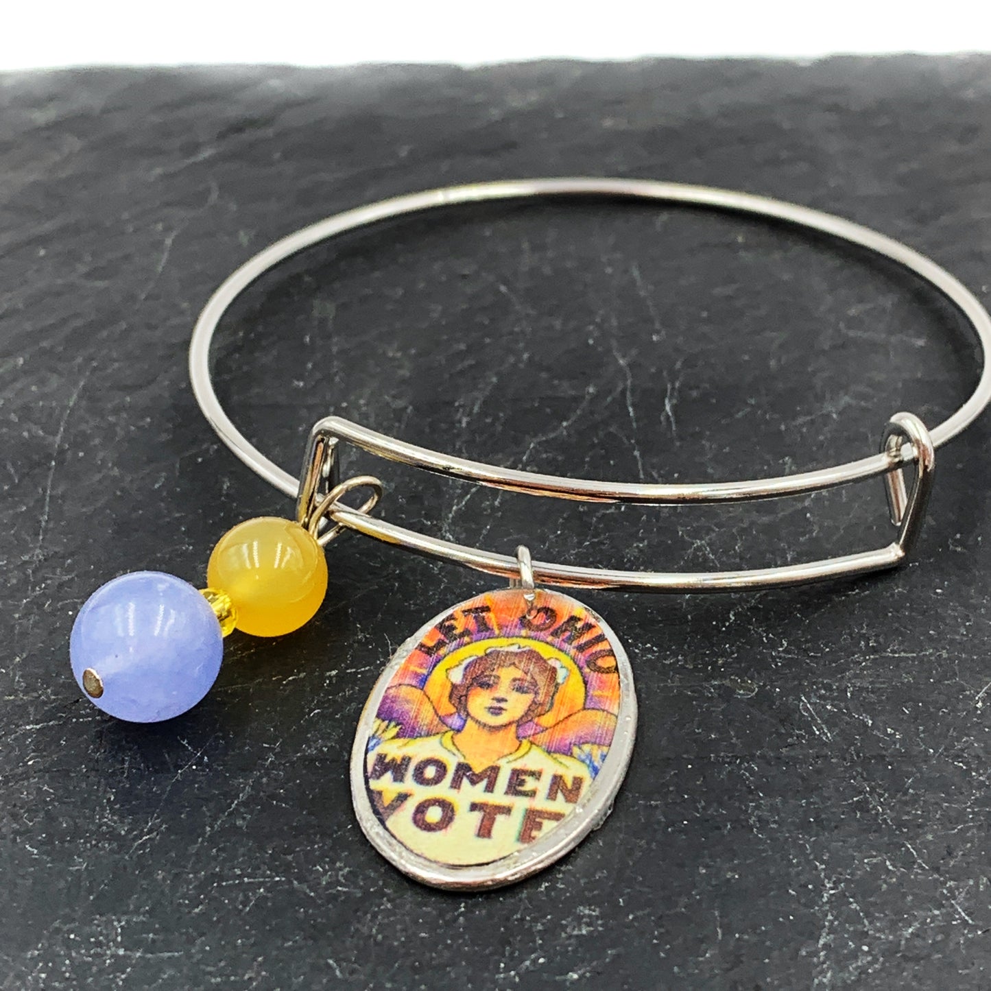 Let Ohio Women Vote Amethyst Charm Bracelet