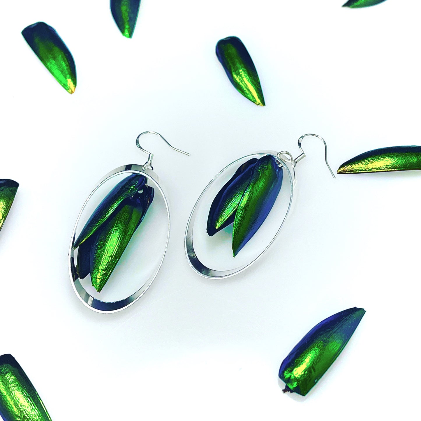 Jewel Wing Silver Earrings