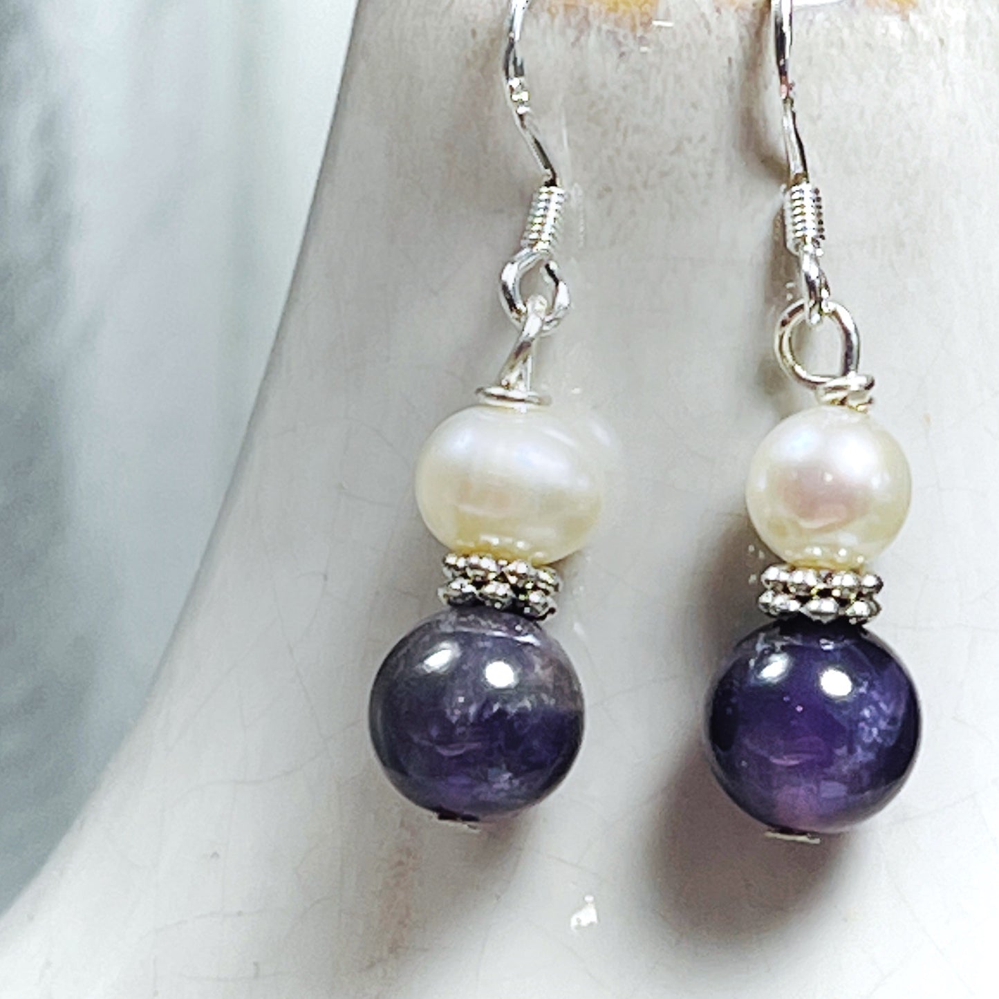 Soho Gemstone And Pearl Silver Earrings