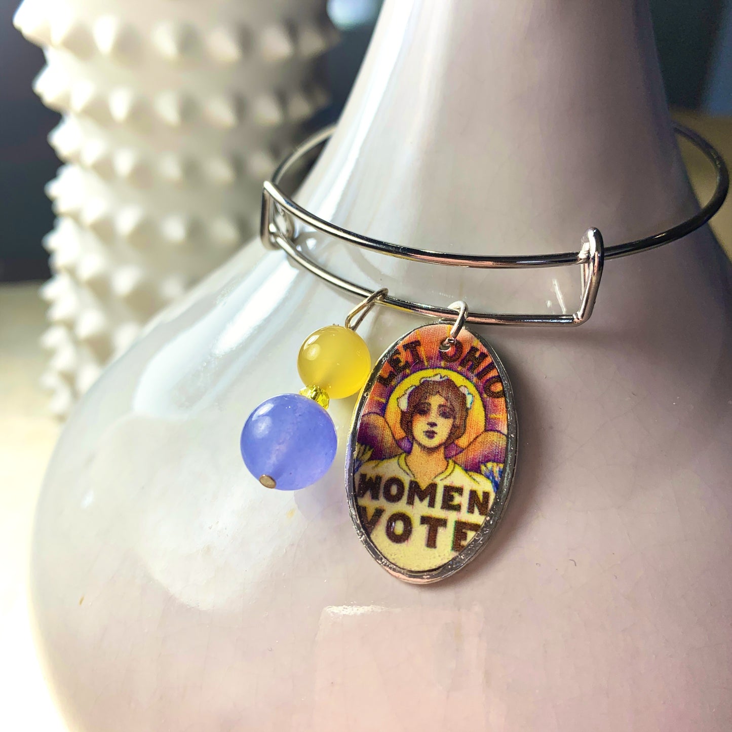 Let Ohio Women Vote Amethyst Charm Bracelet