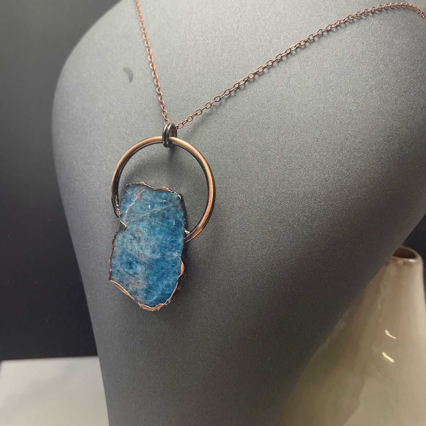 Gemstone slab necklace