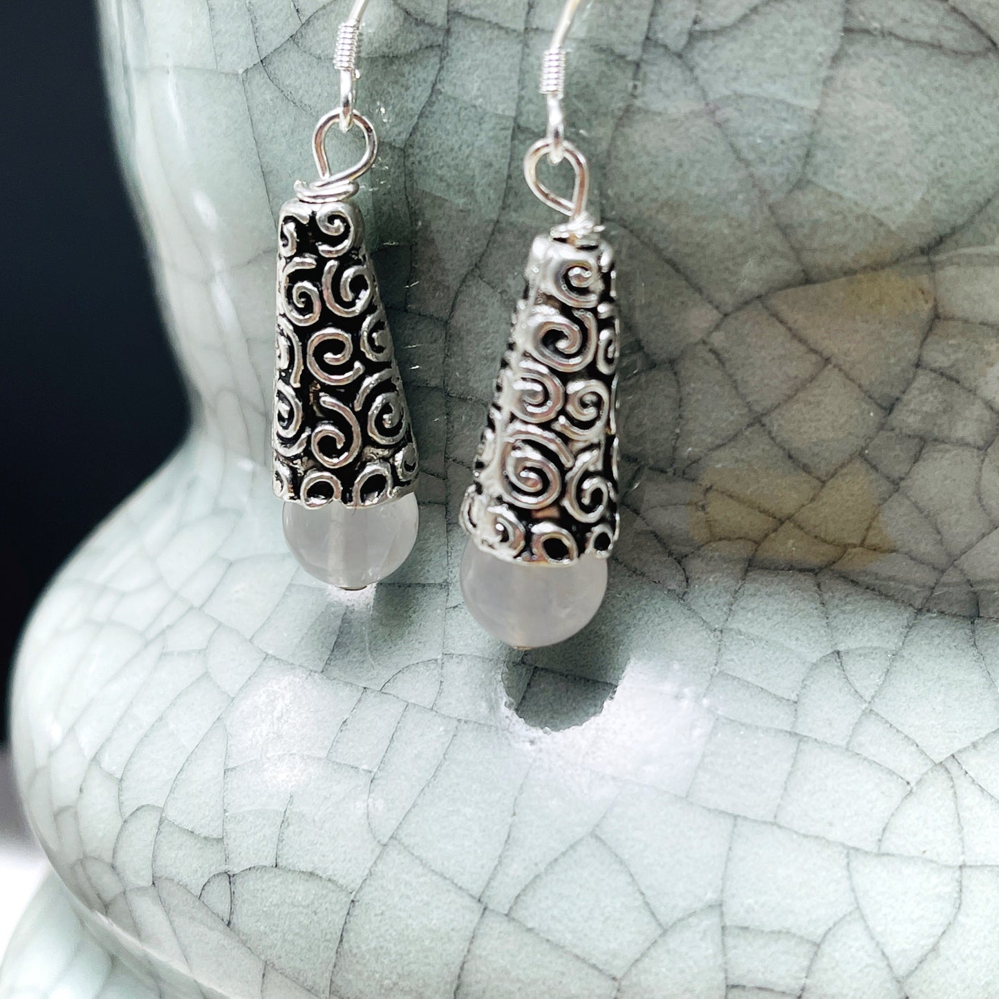 Cloudland Gemstone Bali Silver Earrings