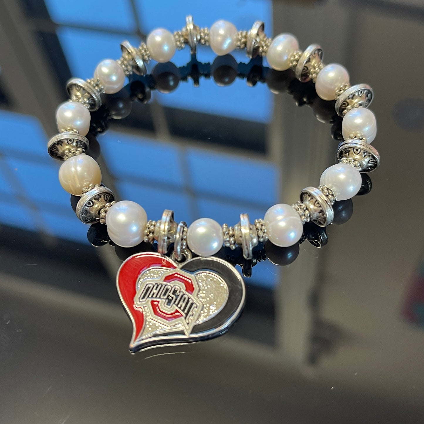 Ohio State Buckeye Pearl Bracelets