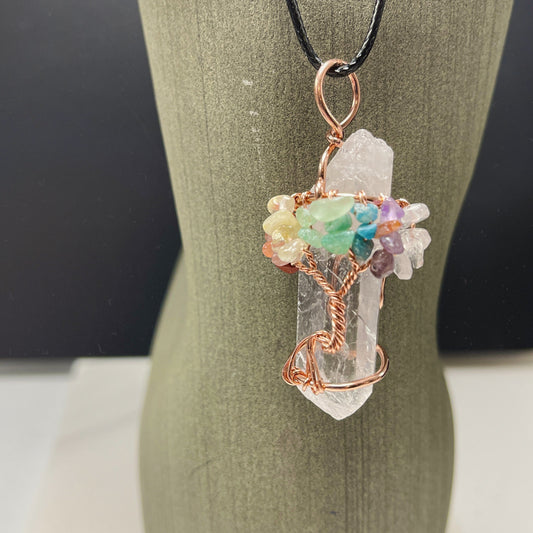 Chakra Tree Crystal  necklace
