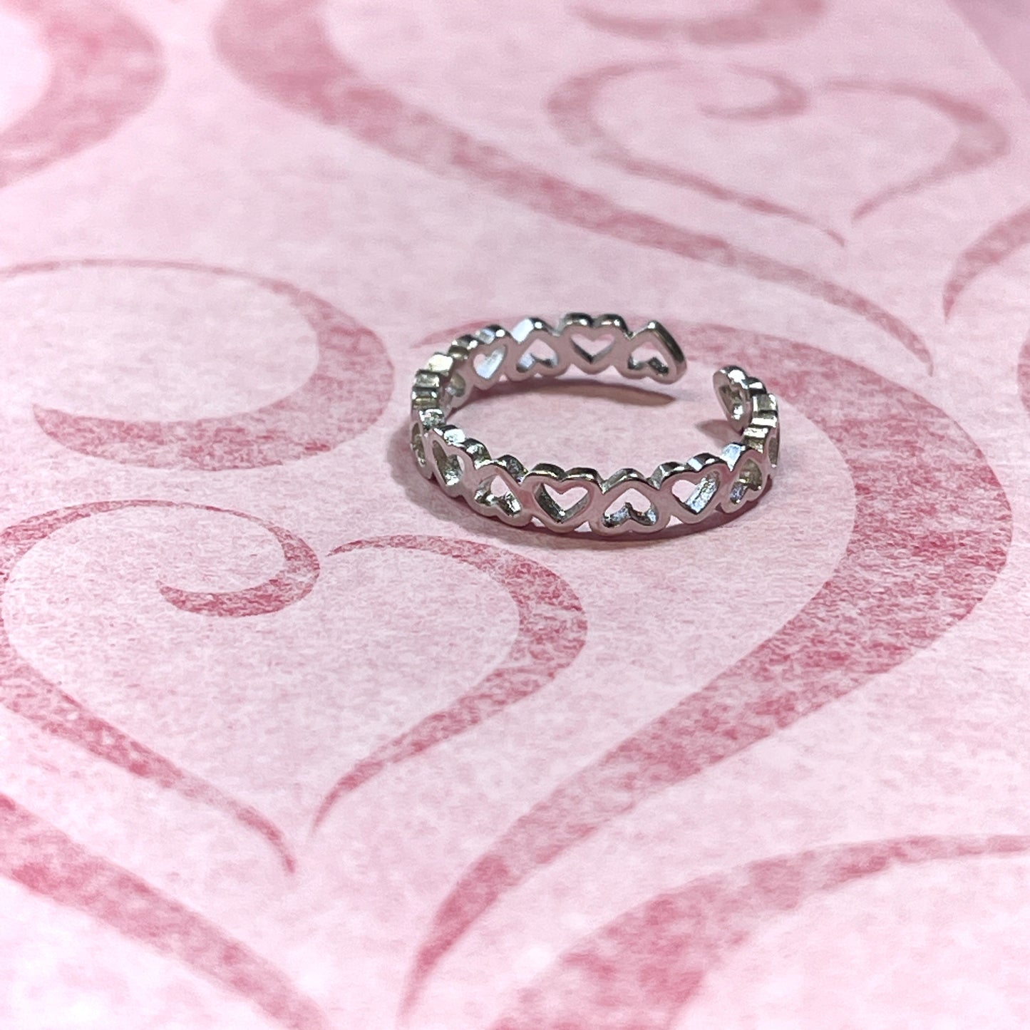 Heart sterling silver band ring