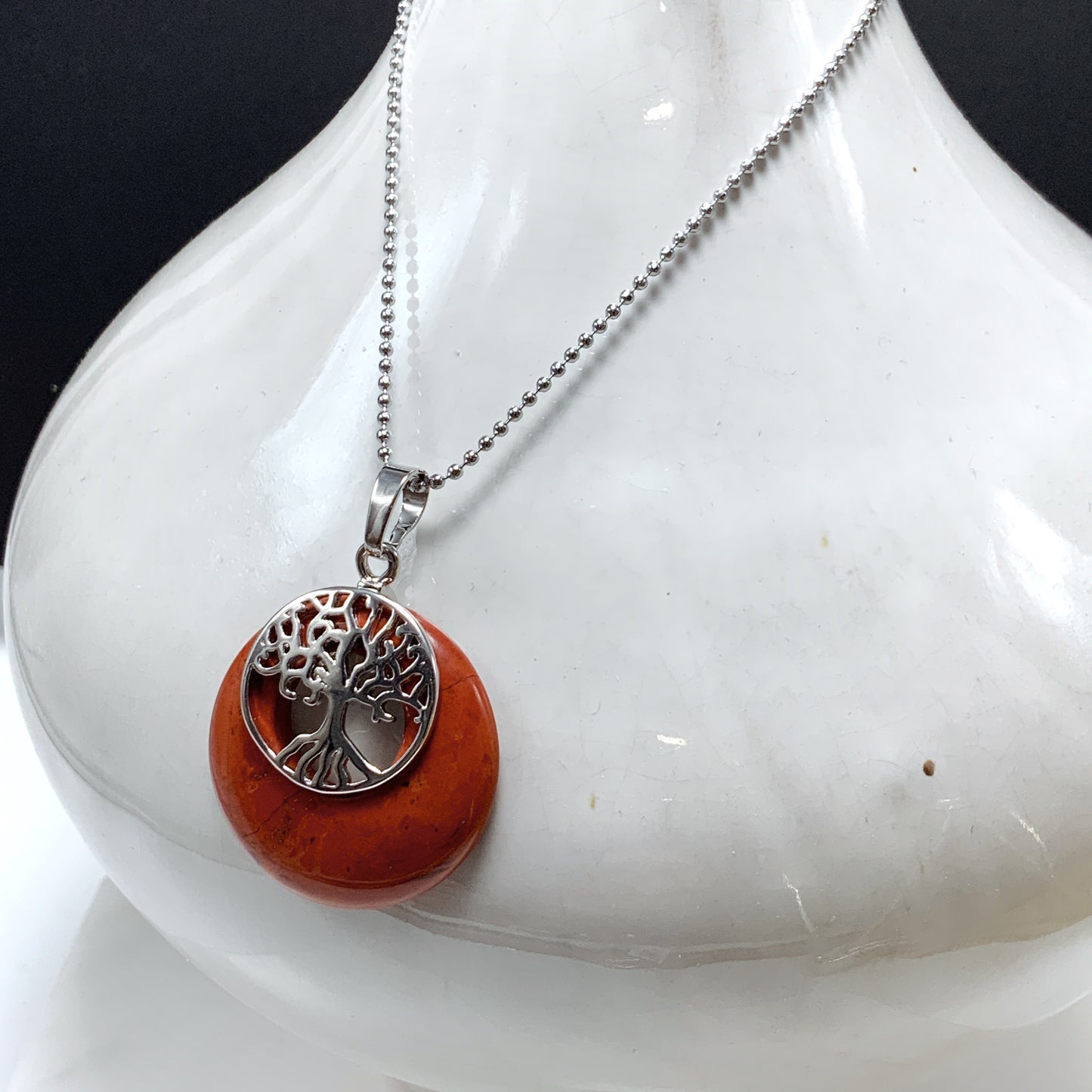 Tree of Life Gem and Shell Necklace