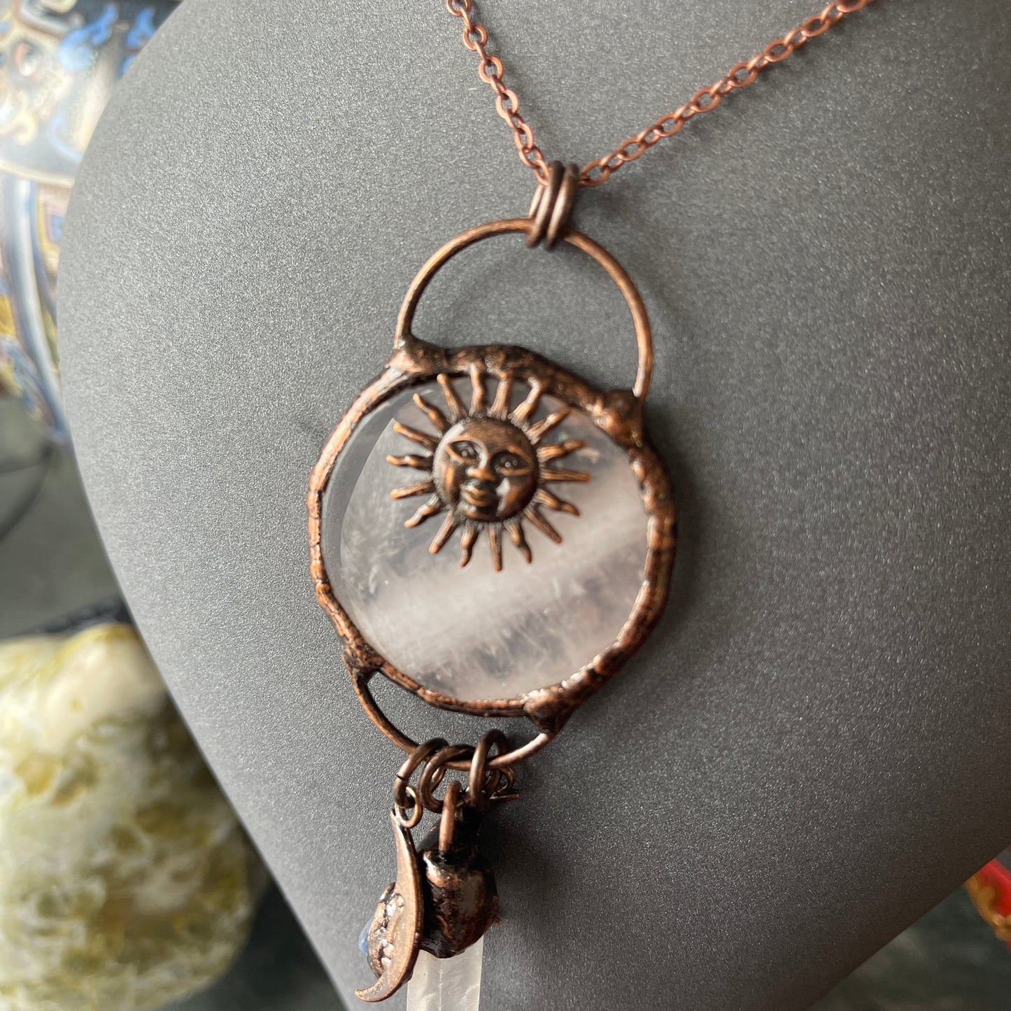 Surya Sun Rose Quartz Necklace