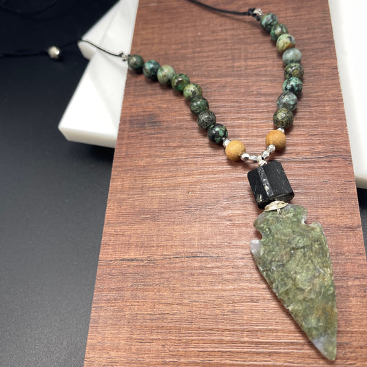 Turquoise Arrowhead adjustable length necklace