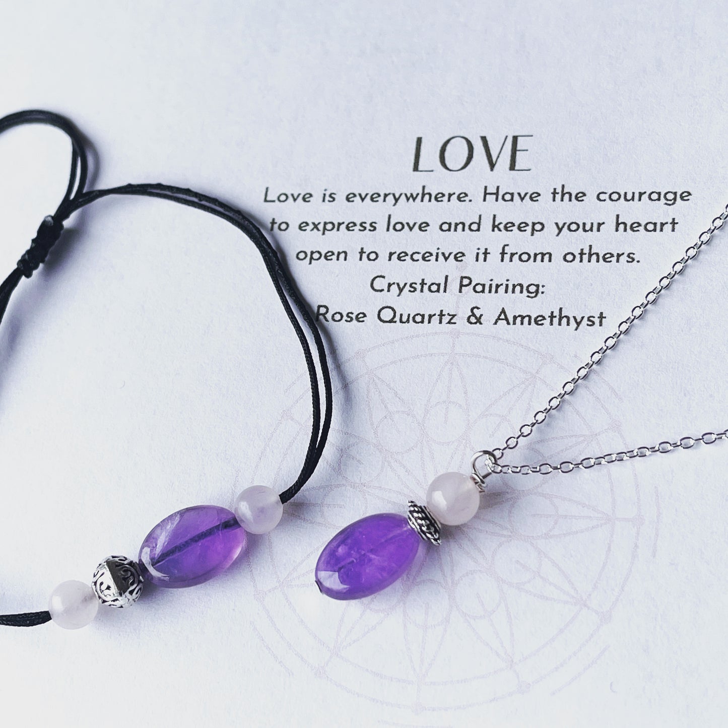 Rose Quartz Amethyst Bracelet for Love and Luck