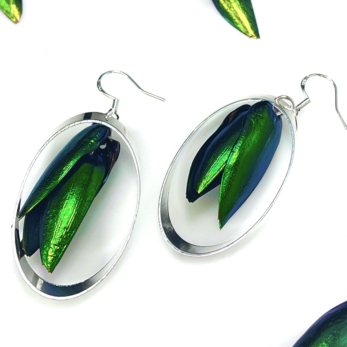 Jewel Wing Silver Earrings