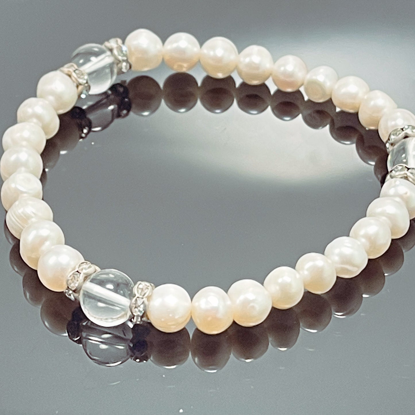 Jolie Pearl, Crystal & Gemstone Stacking Bracelets