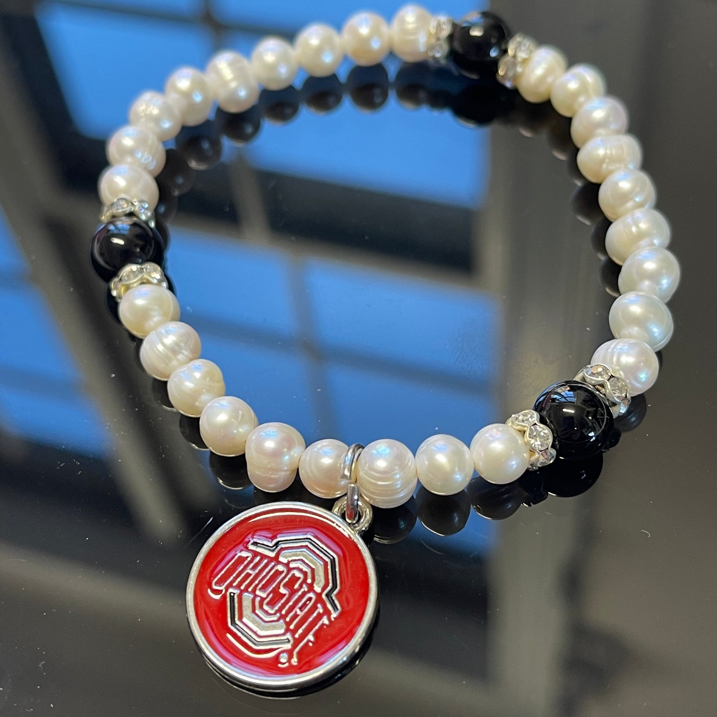 Ohio State Buckeye Pearl Bracelets