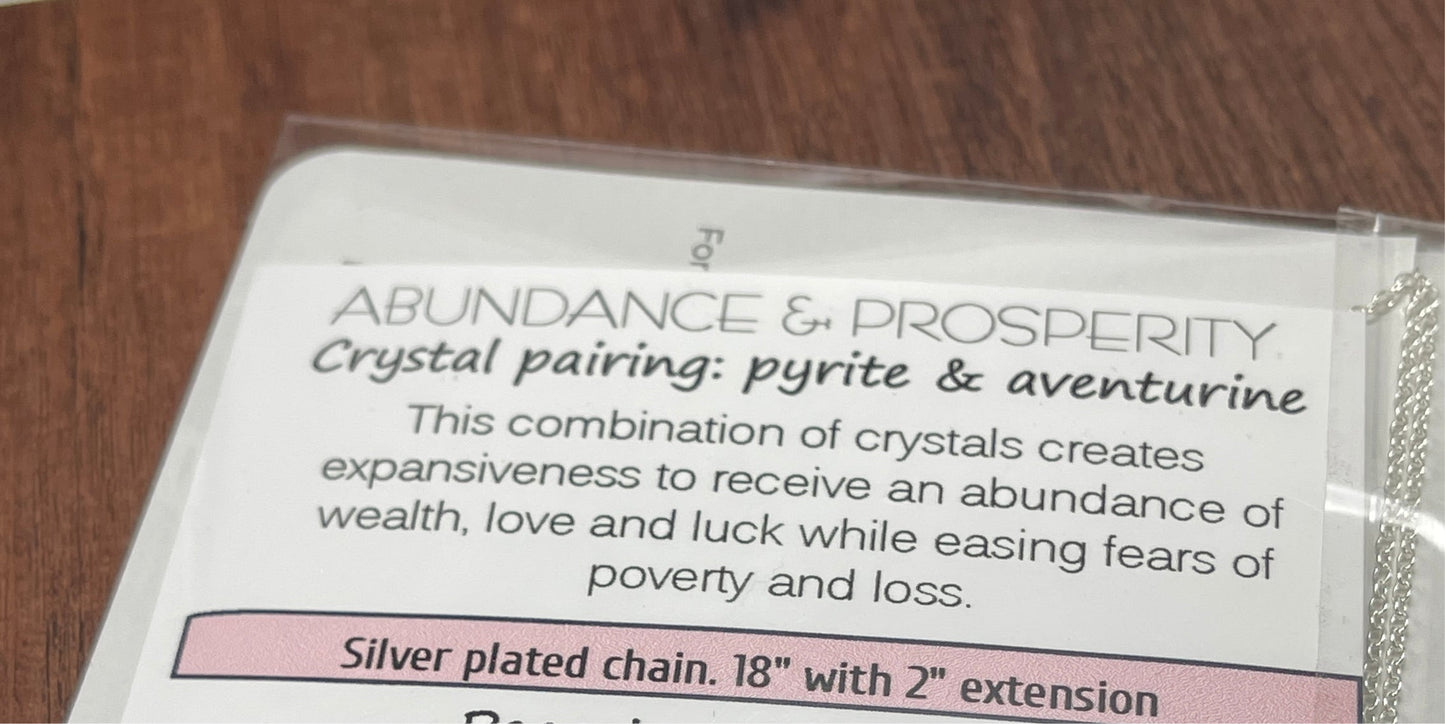 Pyrite Aventurine Necklace for Prosperity & Abundance