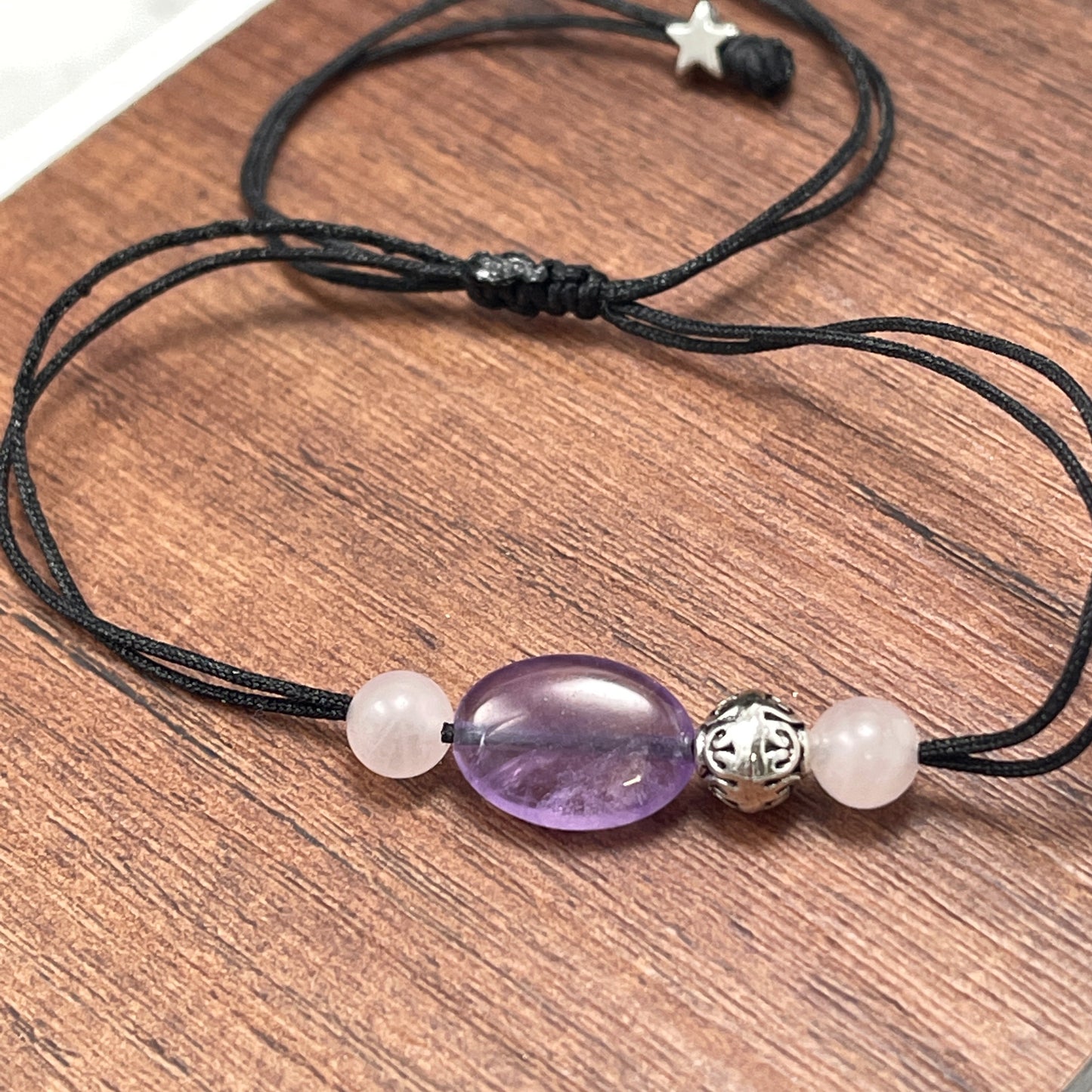 Rose Quartz Amethyst Necklace for Love and Luck
