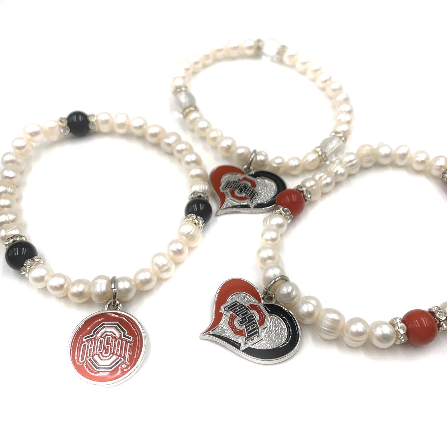 Ohio State Buckeye Pearl Bracelets