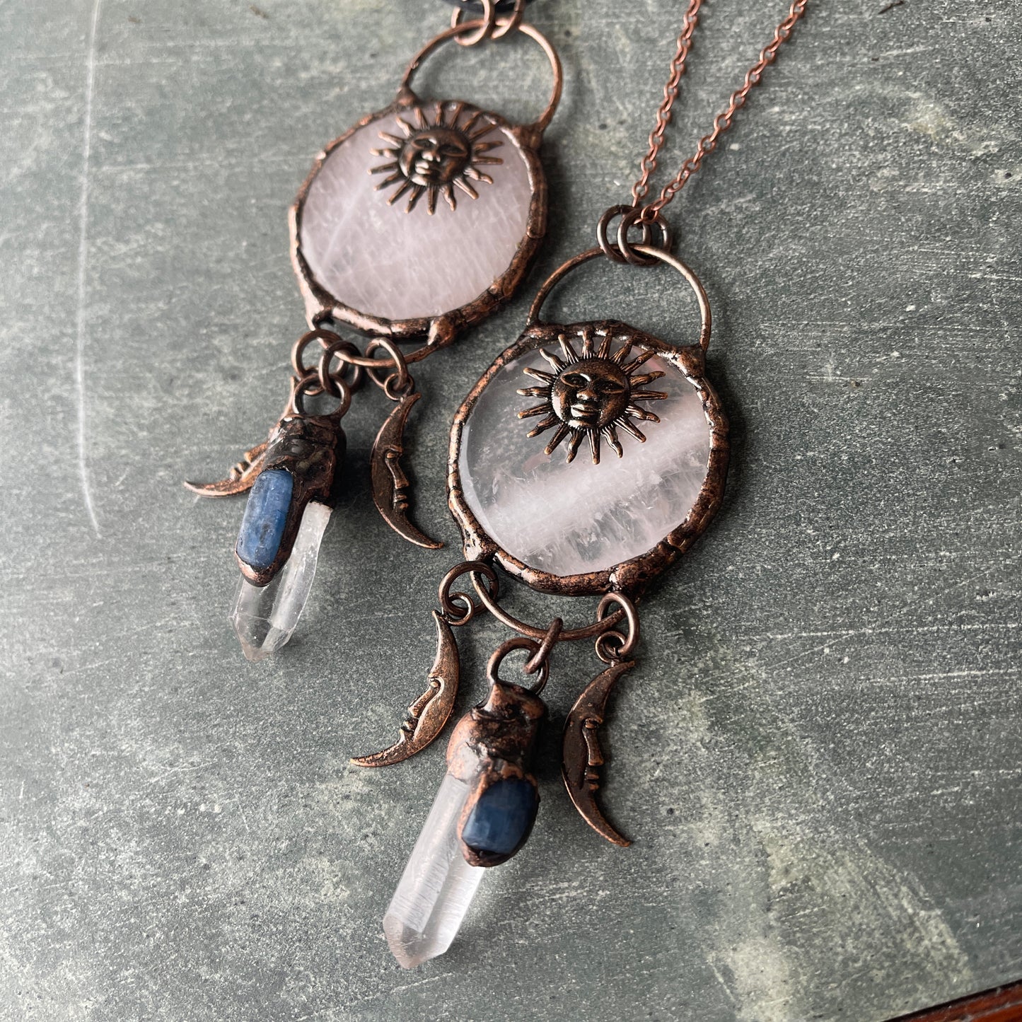 Surya Sun Rose Quartz Necklace