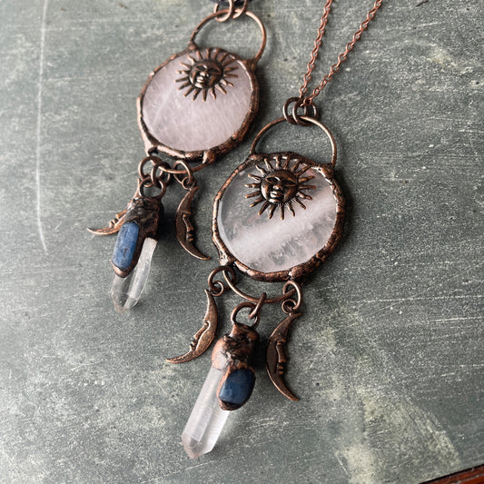 Surya Sun Rose Quartz Necklace