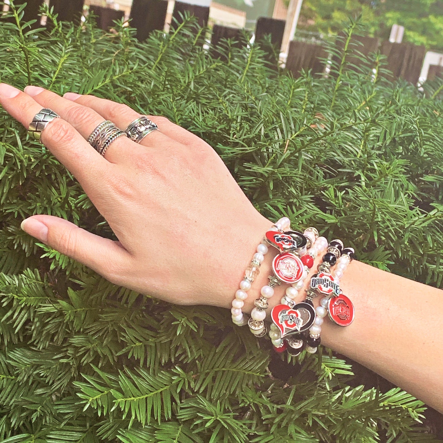 Ohio State Buckeye Pearl Bracelets