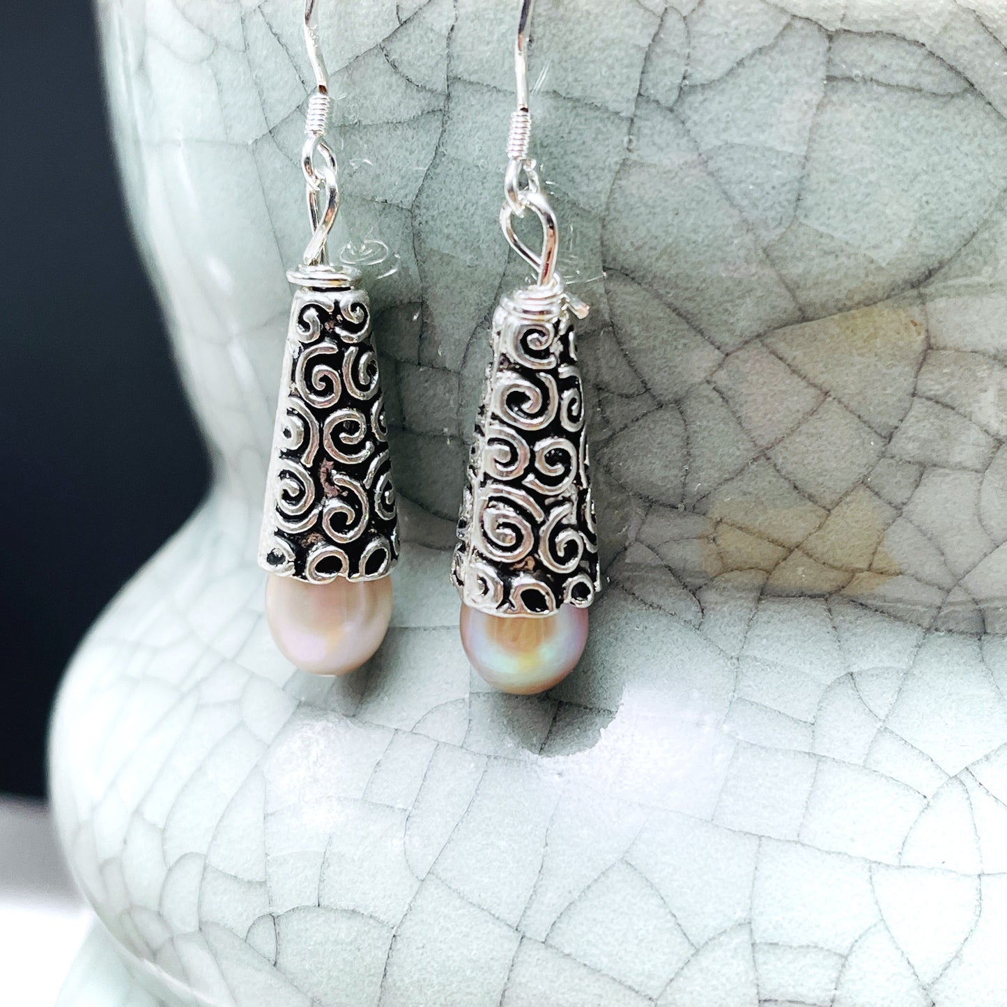 Cloudland Gemstone Bali Silver Earrings