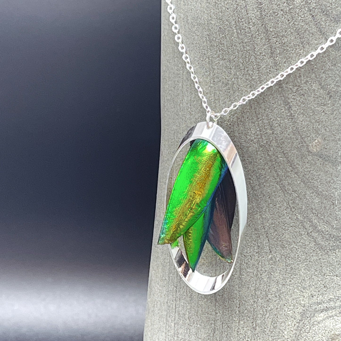 Jewel Wing Silver Necklace