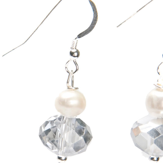 Kristin Pearl and Crystal Earrings