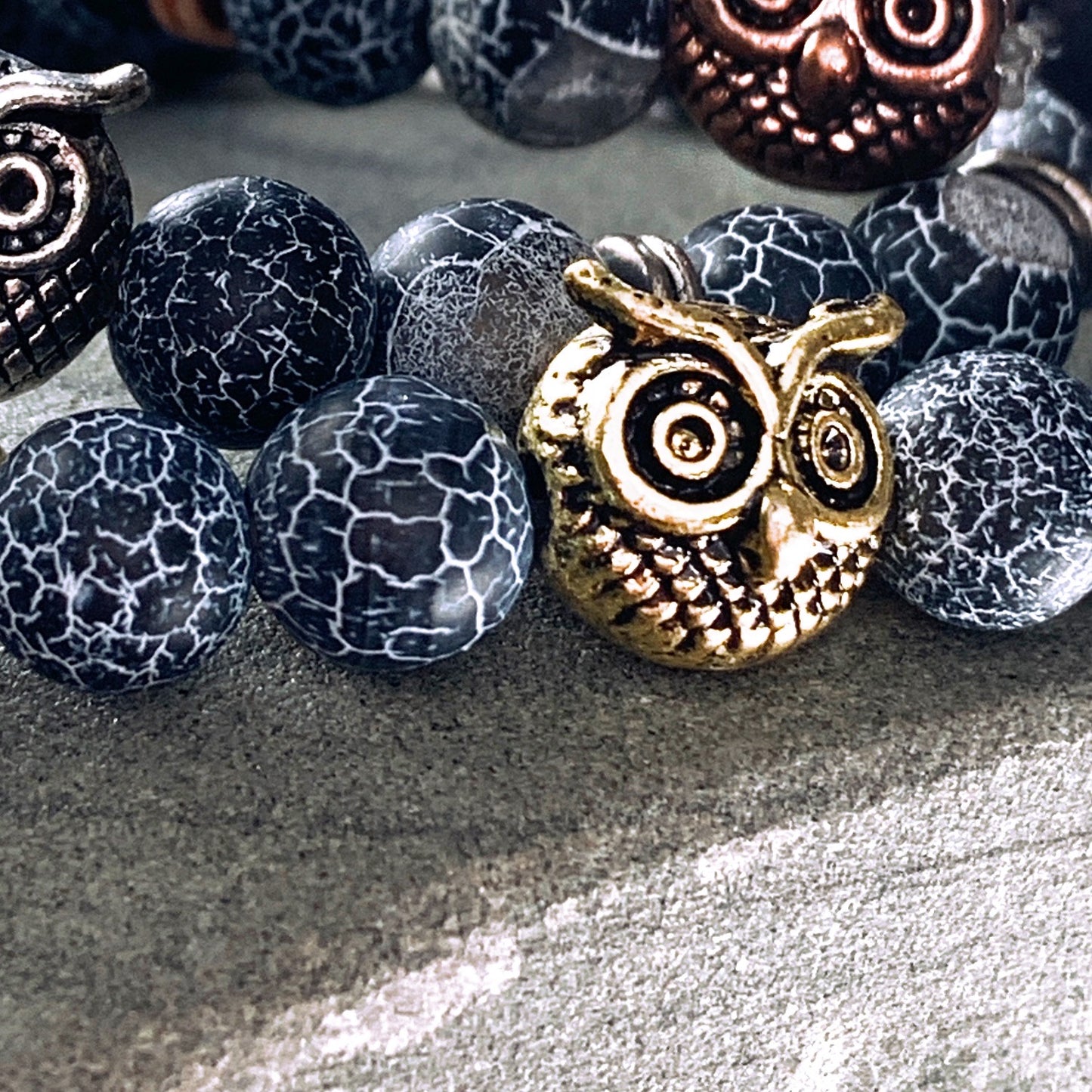 Bubo Owl Dragon Vein Bracelets