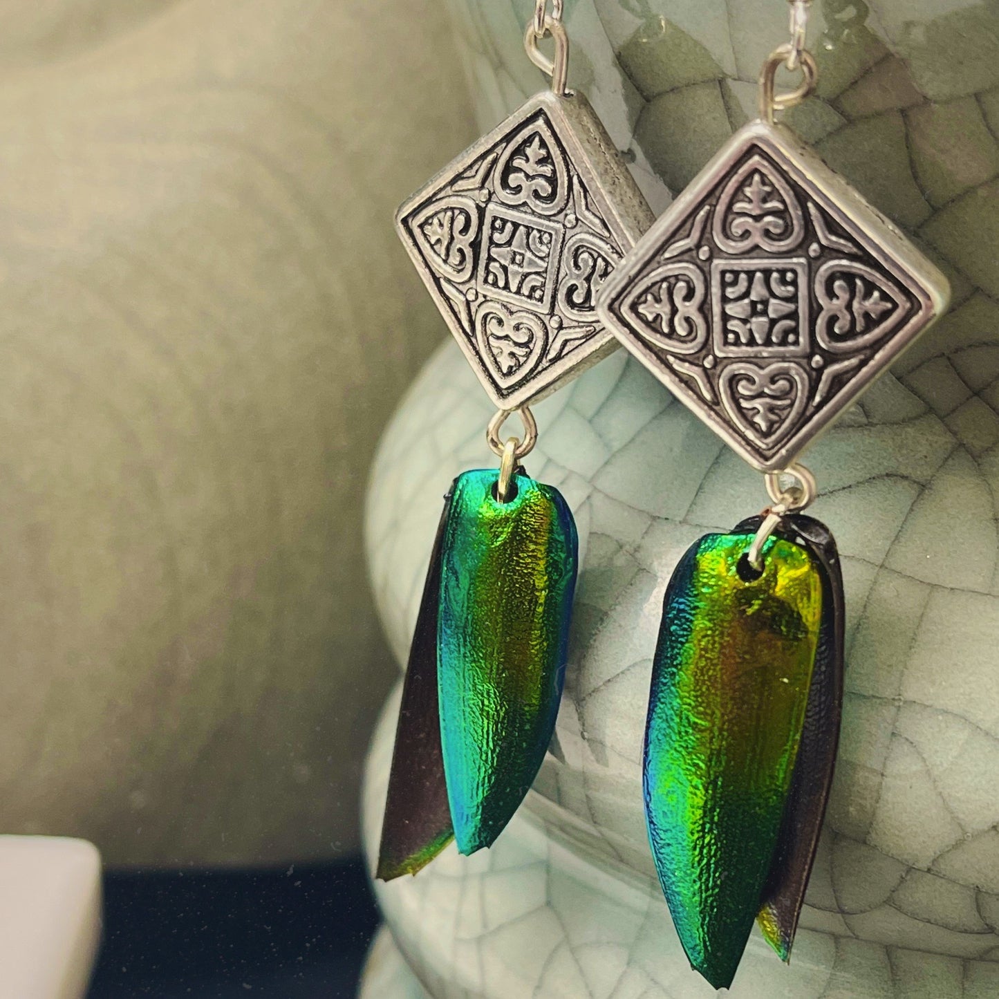 Jewel Wing Bali Silver Earrings