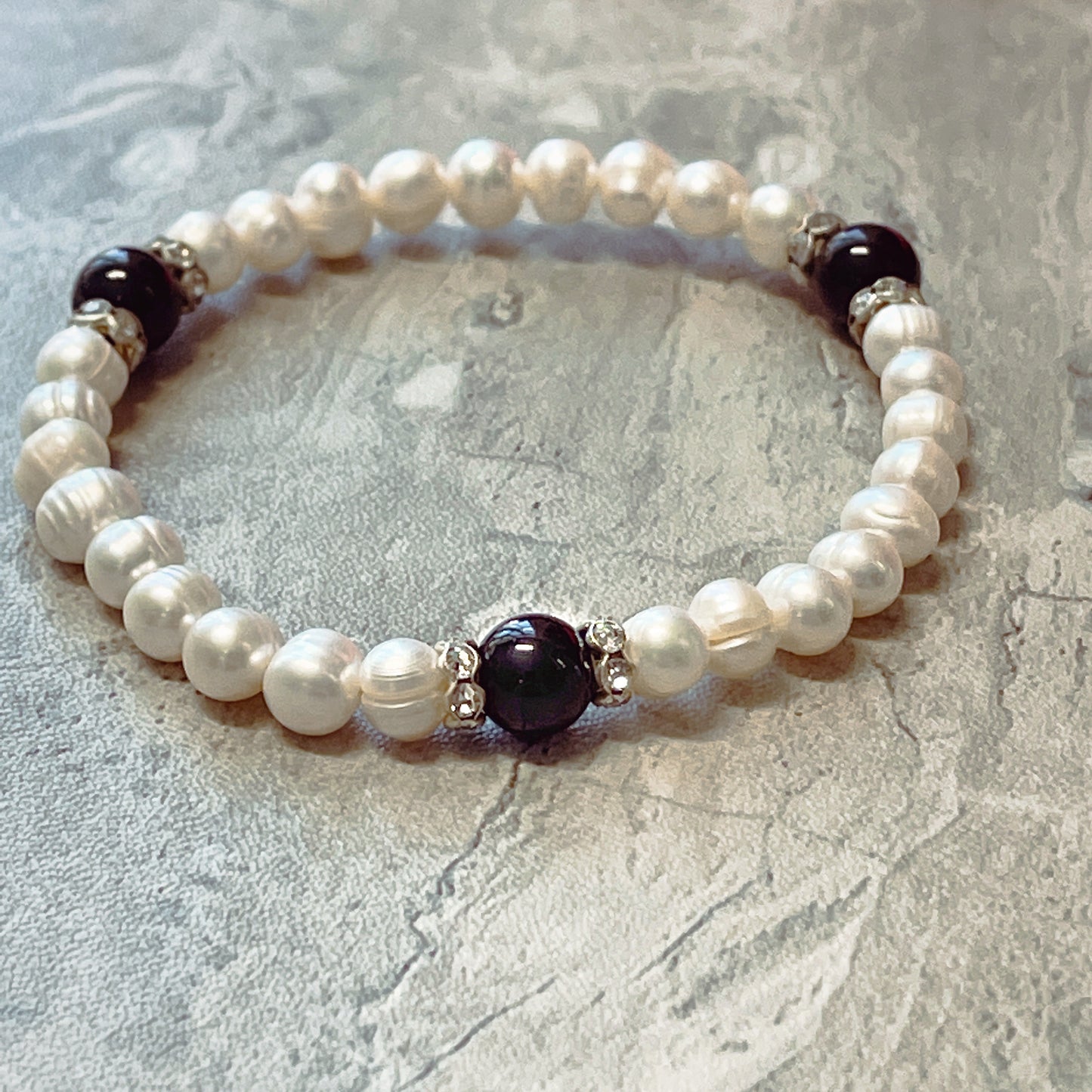 Jolie Pearl, Crystal & Gemstone Stacking Bracelets