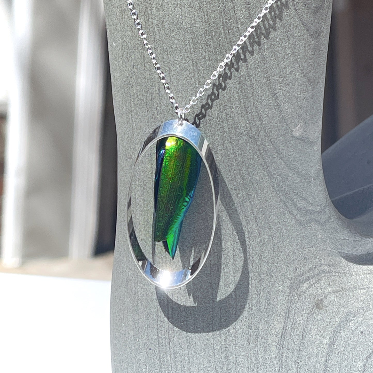 Jewel Wing Silver Necklace
